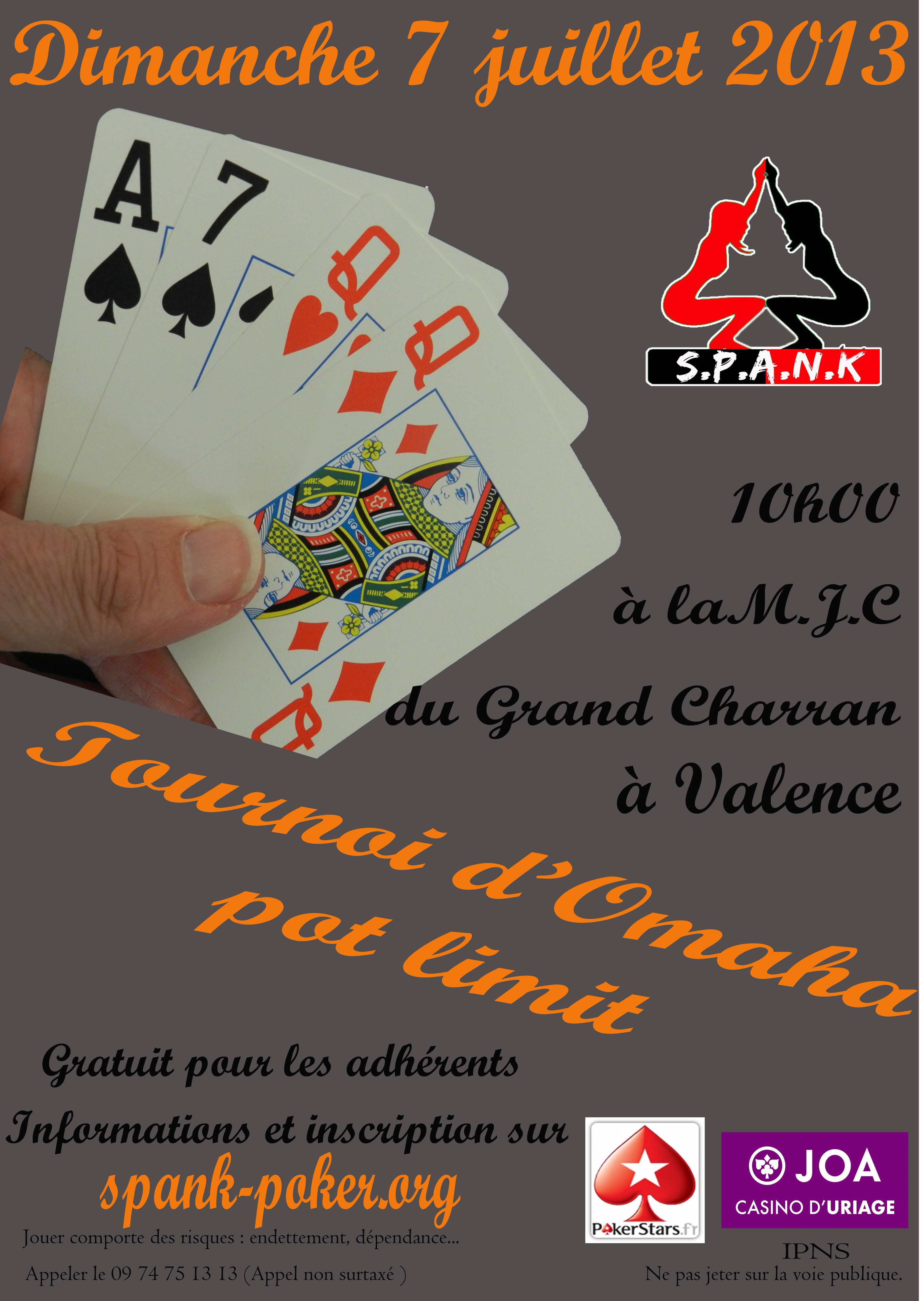 Dimanche 7 juillet - SPANK à Valence - Tournoi PLO 181